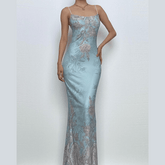 Flower print spaghetti strap cami maxi dress