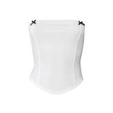 Bowknot solid backless tube top