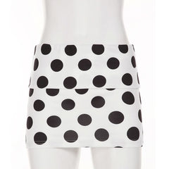 Polka dot A line contrast mini skirt