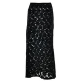 Lace see through maxi skirt