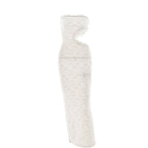 Hollow out lace tube cut out maxi dress