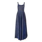 U neck zip-up backless tank maxi dress