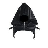 Hoodie zip-up PU leather top