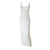 V neck slit zip-up cami maxi dress