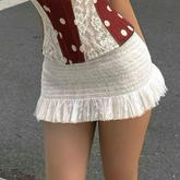 Ruched A line solid mini skirt