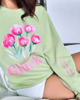 "Glück" Rundhals-Sweatshirt â€?Glück bringt innere Ruhe.