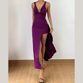 High slit o ring cami maxi dress