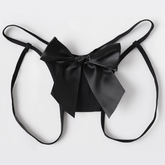 Adjustable bowknot applique open crotch short pant