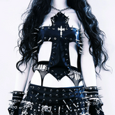 Metal chain rivet applique hollow out cut out top