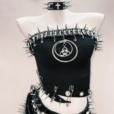 Hollow out o ring rivet applique tube cut out top