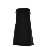 Satin hollow out backless A line solid tube cut out mini dress-final-sale