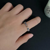 Multicolor rhinestone open ring