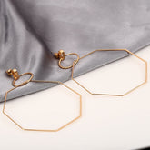 Octagon layered solid stud earrings