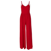 U neck ruched cross back cami jumpsuit