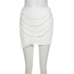 Solid beaded chain mini skirt