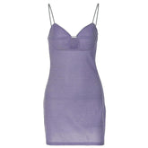 Textured solid hollow out v neck backless cut out mini dress