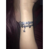 PU leather adjustable star decor bracelet