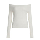 Off shoulder long sleeve sweater top