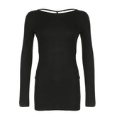 Long sleeve hollow out backless cut out mini dress