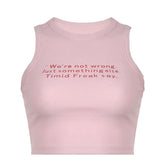 Crewneck letter print stitch tank top