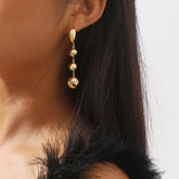 Faux pearl pendant stud earrings