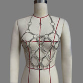 Halter o ring metal chain hollow out cut out top