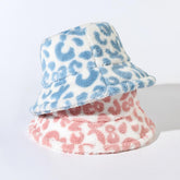 Leopard fluffy fisherman bucket hat
