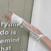 Hollow out self tie bowknot gloves