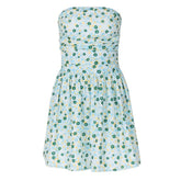 Flower print ruched tube mini dress