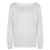 Long sleeve round neck solid top