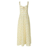Self tie flower print cami maxi dress