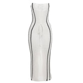 Knitted cross front tube maxi dress-final-sale