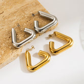 Triangular solid drop earrings
