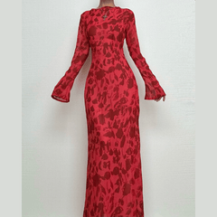Sheer mesh see through zebra print long sleeve zip-up contrast maxi dress-final-sale