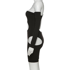Halibuy One shoulder asymmetrical hollow out romper