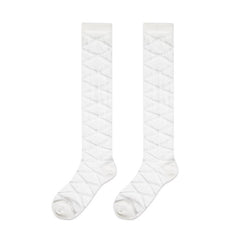 Solid cross front knee high socks