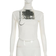 Cap sleeve high neck print top