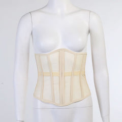 Lace up corset mesh top