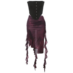 Backless solid button tube top