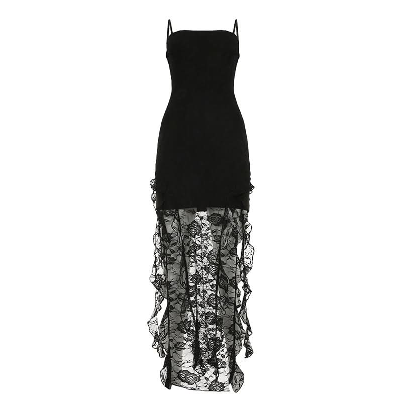 Ruffle lace cami mini dress