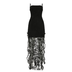 Ruffle lace cami mini dress