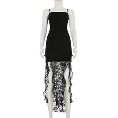 Ruffle lace cami mini dress