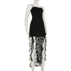 Ruffle lace cami mini dress