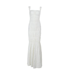 Square neck textured smocked cami maxi dress