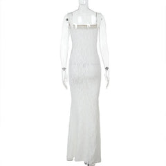 Square neck textured smocked cami maxi dress
