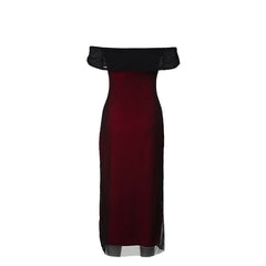 Off shoulder mesh maxi dress