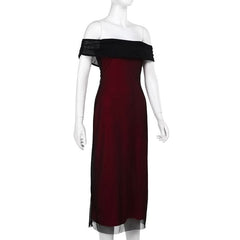 Off shoulder mesh maxi dress