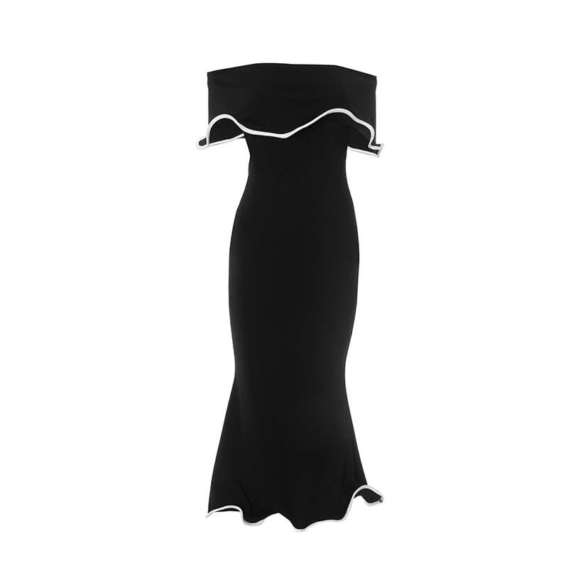 Off shoulder ruffle maxi dress