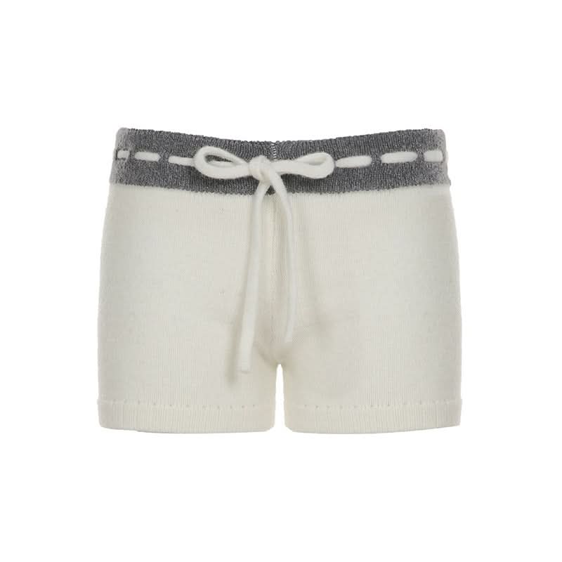 Drawstring self tie five-pointed star pattern short pant