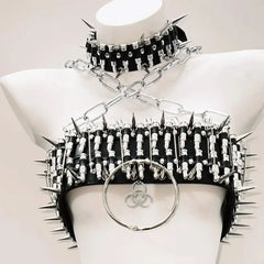 O ring rivet applique cross front belt top